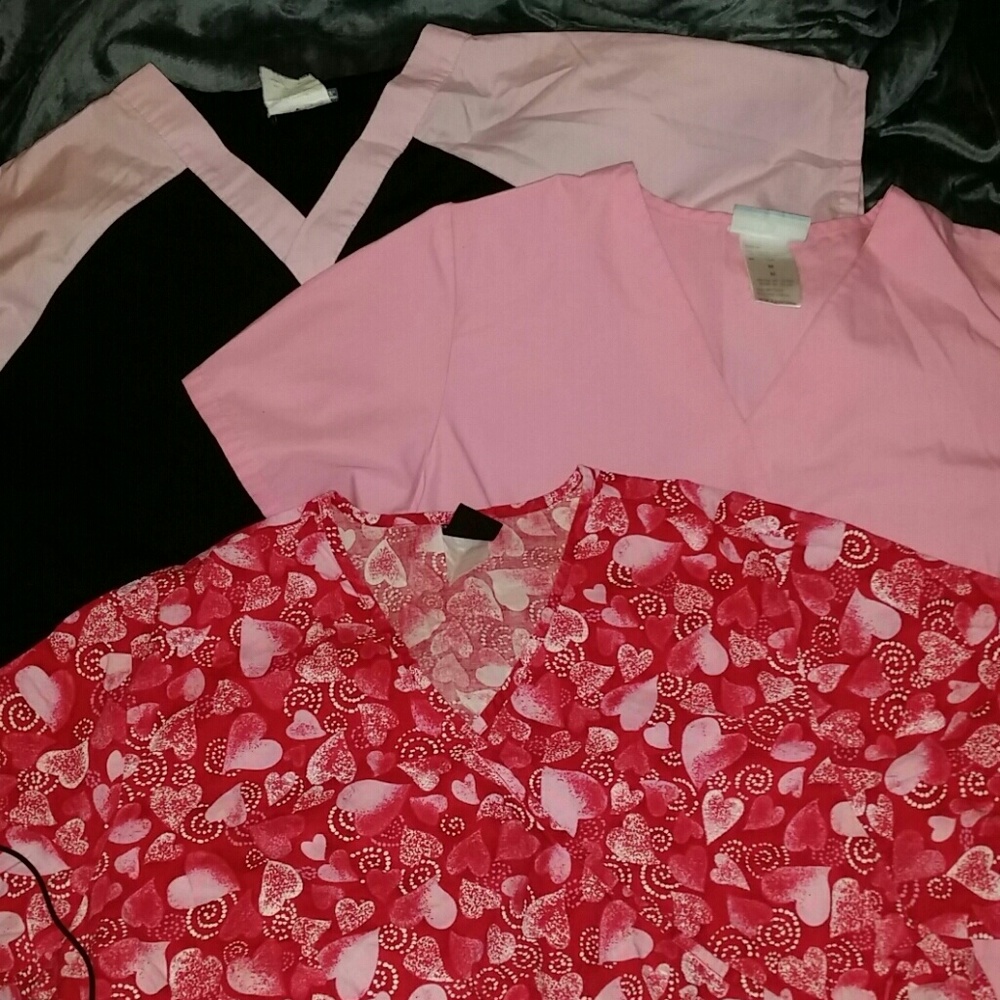 Pink Love Craze Scrub Tops